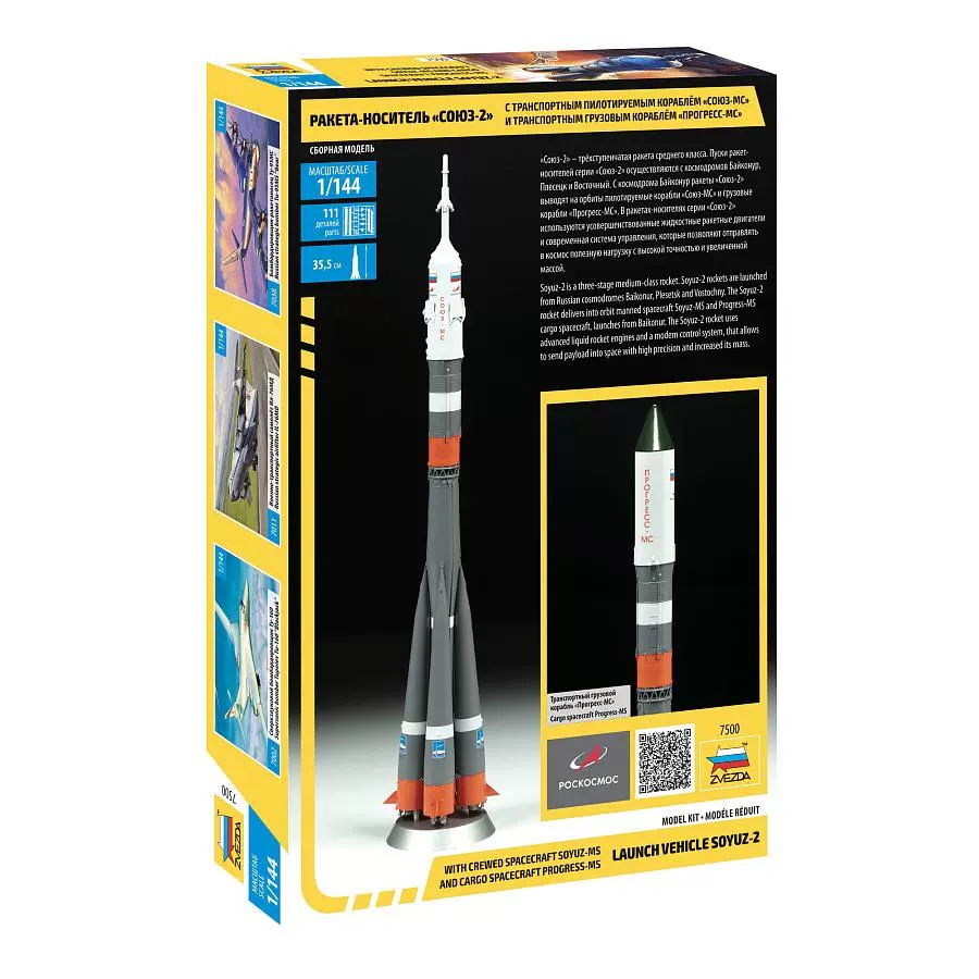 Model Kit Zvezda - ZVEZDA Model 1/144 Schaal Soyuz Rocket