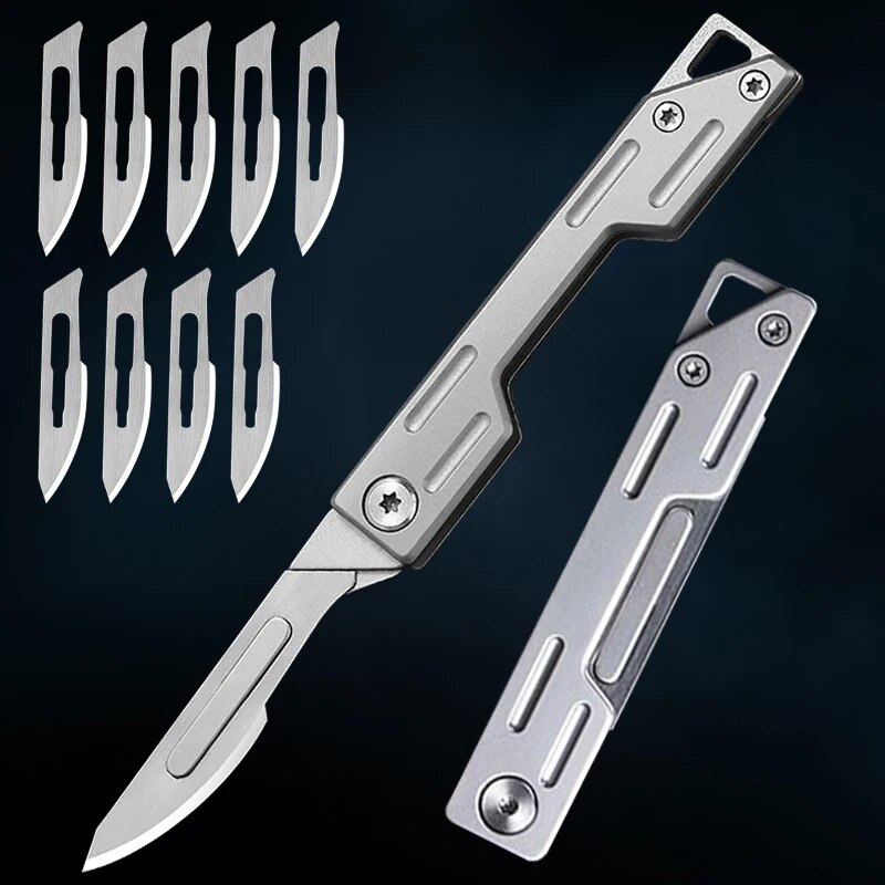 Hobby Knife Blade - Zakmes roestvrijstalen zakmes met 9 vervangbare