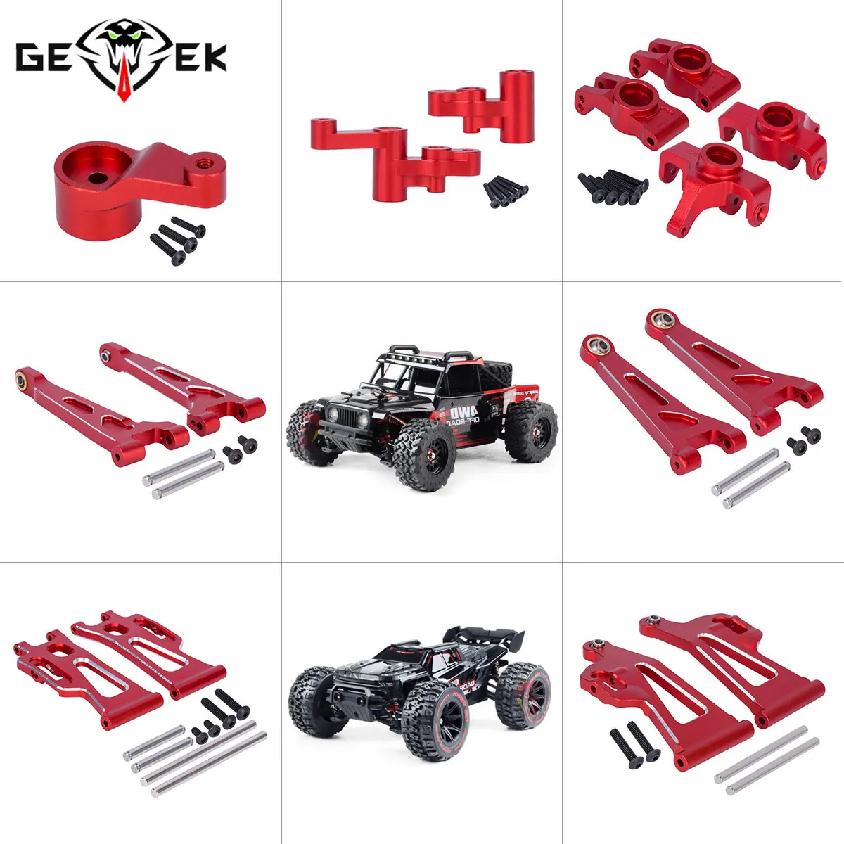 Model Kit Eva - CNC Aluminium Stuurcup Voor- en Achterdraagarmen