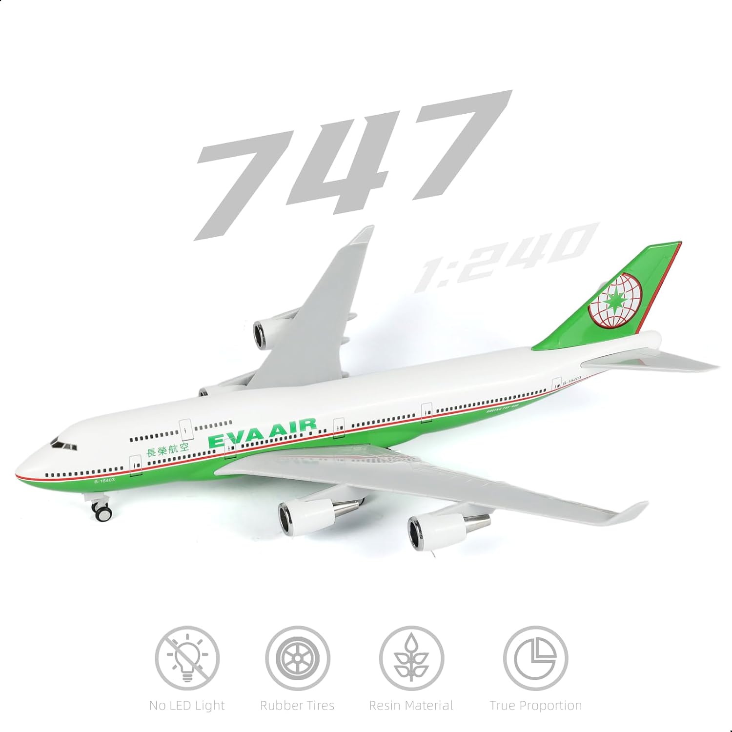 Model Kit Eva - 30cm EVA Air 747 vliegtuigmodelbouwset voor