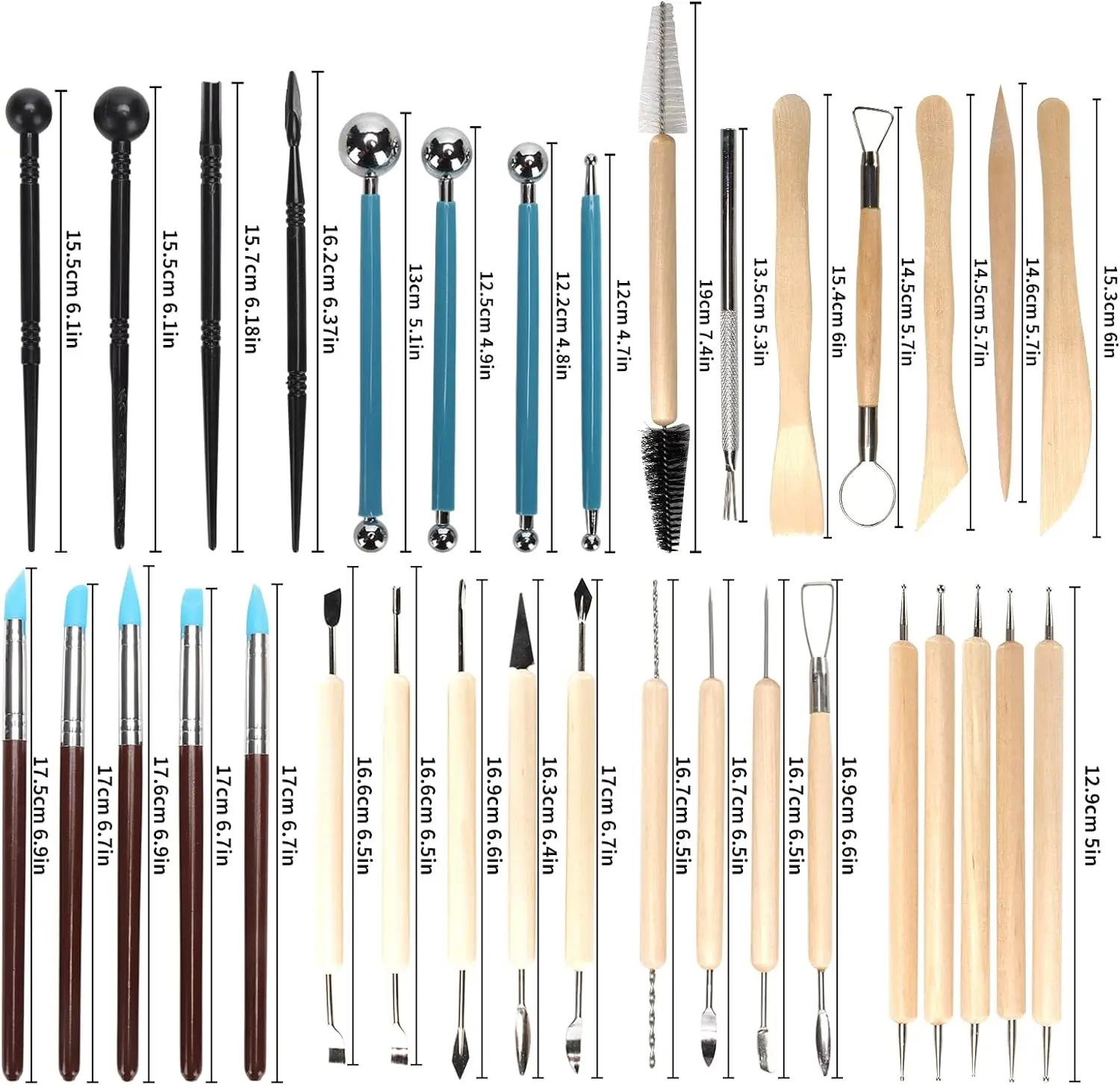 Model Kit Tool Set - 8-61PCS aardewerkgereedschapset - keramische klei beeldhouwen