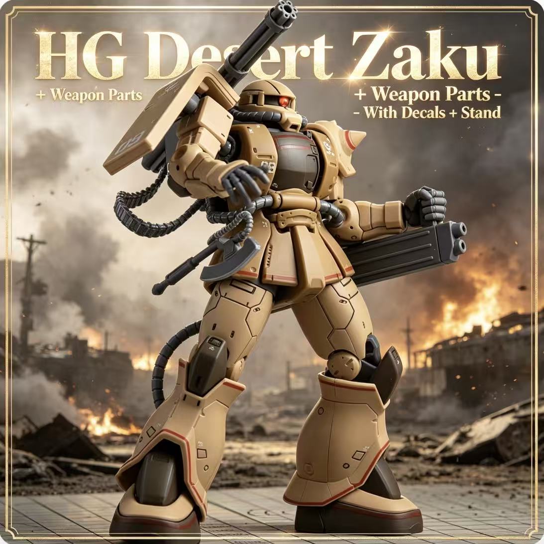 Model Kit Non Gundam - 019HG Desert Color Zaku Assembly Model