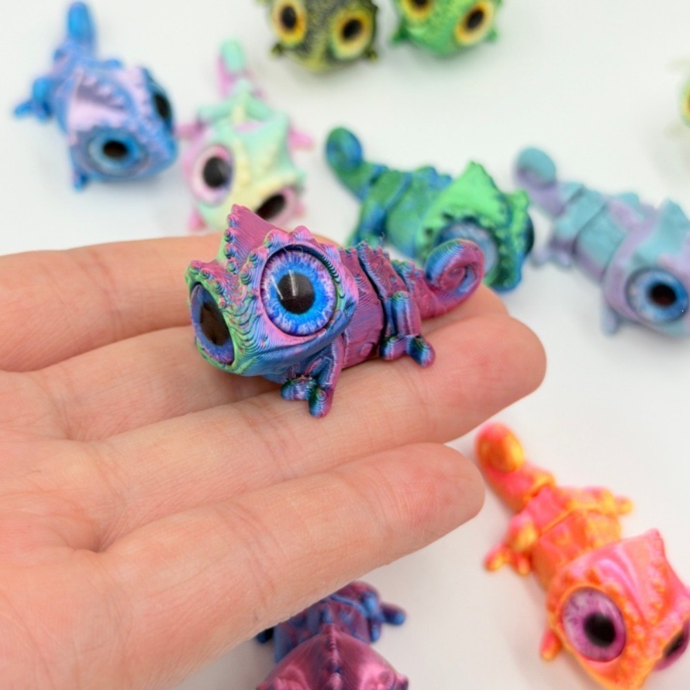 3D Geprinte Mini Kameleon Figu - Model Kit Lizard recensie en prijs