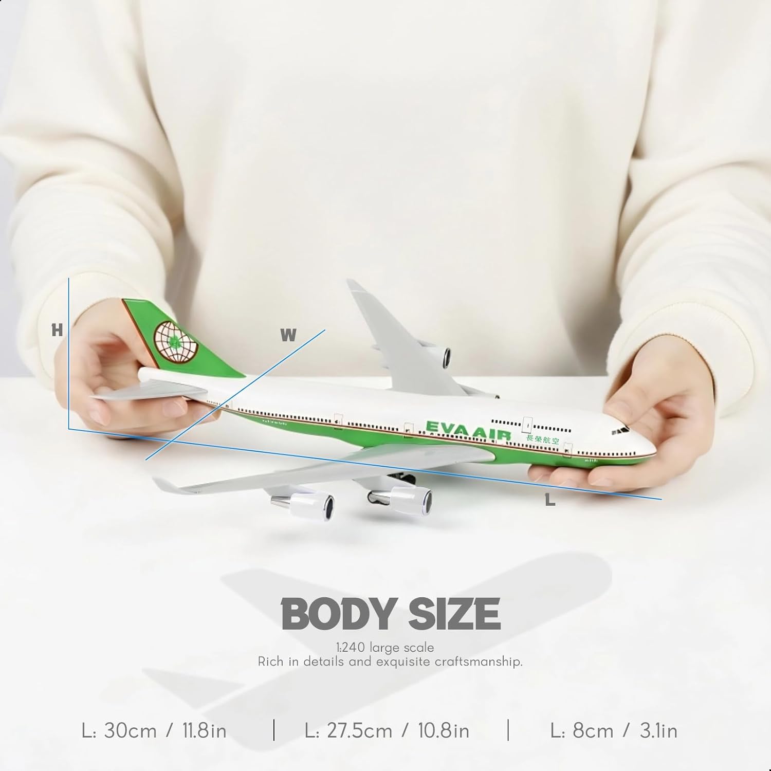 30cm EVA Air 747 vliegtuigmode - Model Kit Eva recensie en prijs